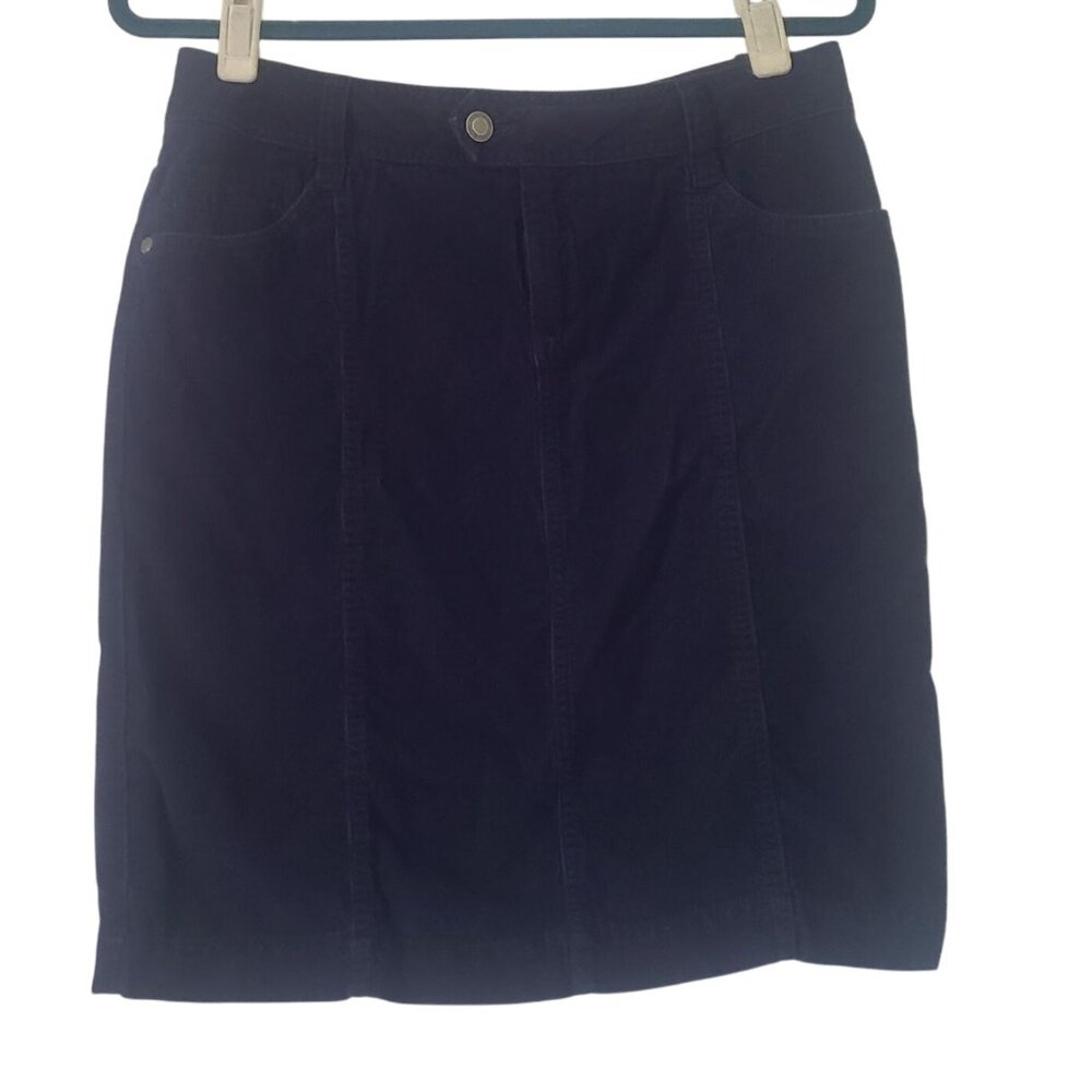 Faded‎ Glory Womens Corduroy Pencil Skirt Size 6 Navy Fall Academia Preppy Twee